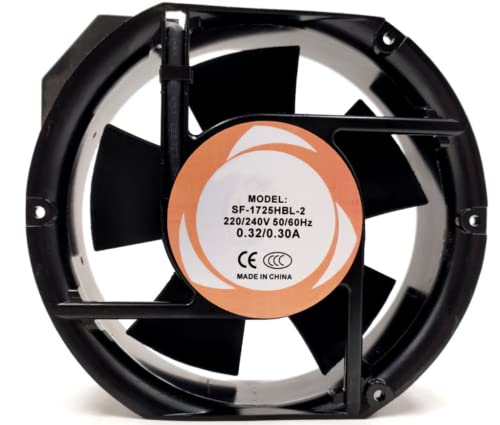 Qideyipe SF-1725HBL-2ファン 220/240V 50/60Hz 0.32/0.30A 2線式冷却ファン。