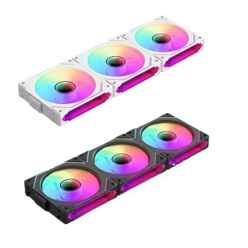 SEIRNHaBb 360mmモジュラーワイヤレススプライシングPC 120mmケース冷却ファン ARGB 無限ミラー効果 コンピューターウォータークーラー用(フォワードブラック) 1個。