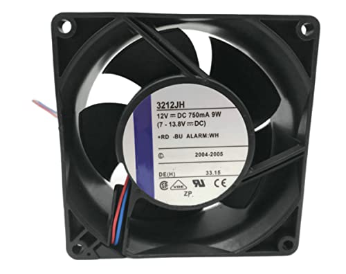 Denis Carey 12V 3212JH 750mA 9W 92X38mm 冷却ファン 2線。