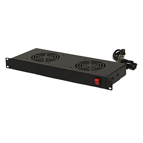 NavePoint ラックキャビネットマウントサーバー2ファンユニット冷却システム ファン2個付き 110V ブラック 1U LYSB01A6JPO5U-ELECTRNCS