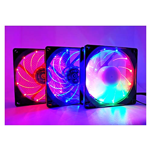 bns7fapq コンピュータクーラー 90mm 4ピンファン 92mm コンピューターボックスファン ミュート 9cm CPU冷却ファン 静音 PCクーラーファン RGBファン DC 12V ファン速度調整(ブレードカラー:レッドライトPWM 4ピンブレード数量:8ファン) mm7/35807
