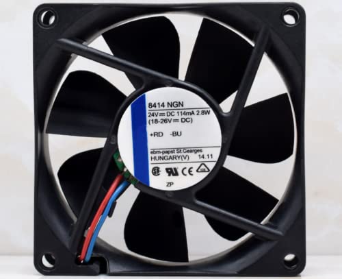 8414 NGN 24V 114MA 2.8W 80X80X25mm 2線冷却ファン。