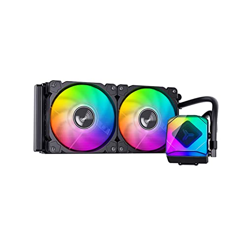 Mllepjdh 銅 アルミニウム CPU 液体 ARGB CPU ウォーター PWM & ファン LGA 1700/1200/115X/2011/AM4/AM5 高性能冷却、ブラック