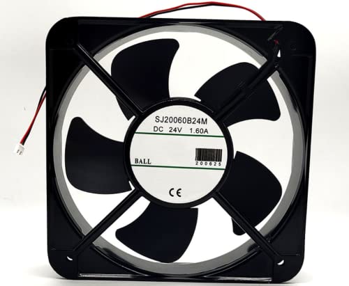 SJ20060B24M 24V 1.60A 38.4W 2950RPM 618CFM 200X200X60MM 2ワイヤー冷却ファン。