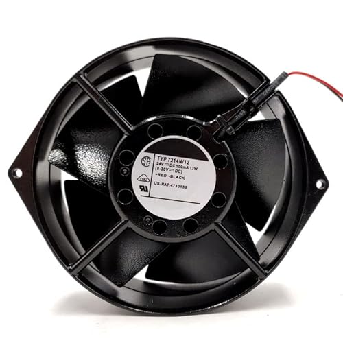 LangSheng DC24V 12W 500mA 2線 172x150x55mm 172mm アルミニウムフレーム 高温耐性冷却ファン TYP 7214N/12