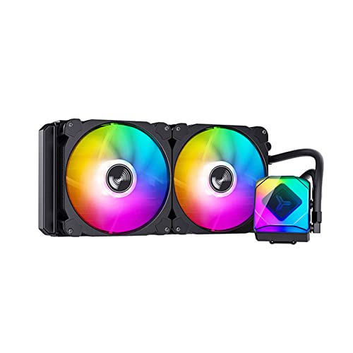 Mllepjdh 銅 アルミニウム CPU 液体 ARGB CPU ウォーター PWM & ファン LGA 1700/1200/115X/2011/AM4/AM5 高性能冷却、ブラック