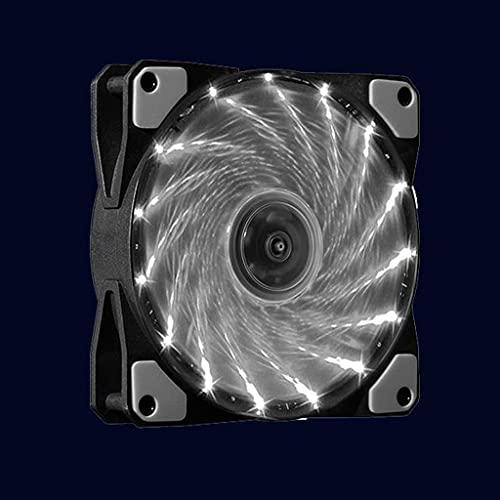 UOHUFIDABFD コンピュータラジエーター 120mm PC コンピューター 16dB ウルトラサイレント 15 LED または 33LED ケース ファン ヒートシンク クーラー 冷却 pc ファン 12CM ファン 12V 3P IDE 4ピン (色: ホワイト 15 LED) ZNIUe6499