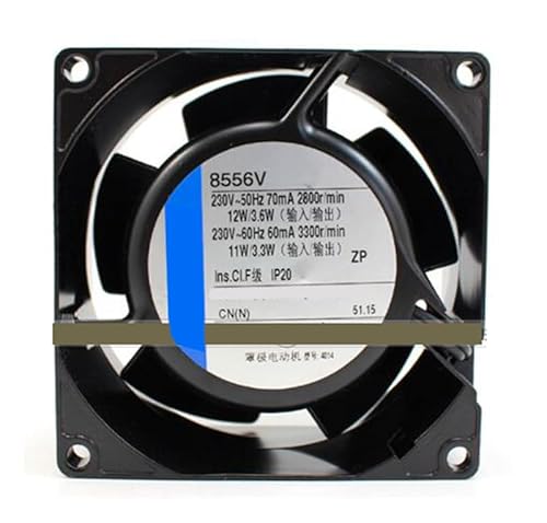 zyvpee 8556V 230Vac 12/11W IP20 2ピン 全金属冷却ファン 80x80x38mm