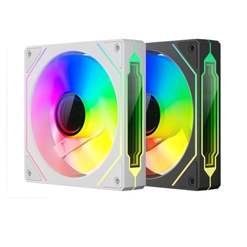 SEIRNHaBb Infinite Mirror 4 Pro PCケースファン 120mm ARGB 4ピン PWM CPU冷却ファン ウォータークーラーファン ゲームコンピュータ(4個、ホワイトフォワード) 1個。