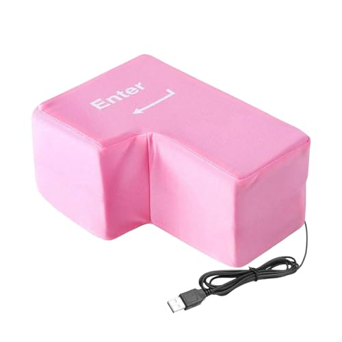 LANWHO 巨大 Enter 外部キー ピンク USB 接続 パソコン用 ストレス発散ツール 平日昼休み抱き枕兼用 おもしろグッズ 同僚・上司・友人・家族への誕生日・記念日贈り物 オフィス雰囲気明る化 キー操作感満点 デスクデコレーションにも適す