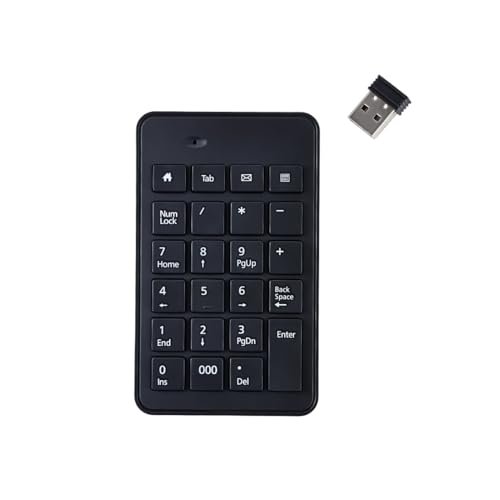 テンキー2.4G テンキー ワイヤレステンキー 23キー 薄型 数字キーボード 非連動テンキー Tabキー付き ワイヤレスレシーバー付属 無線 ナンバーパッド デスクトップPCノートブック用 多機種対応 (23キー Bluetoothではありません)
