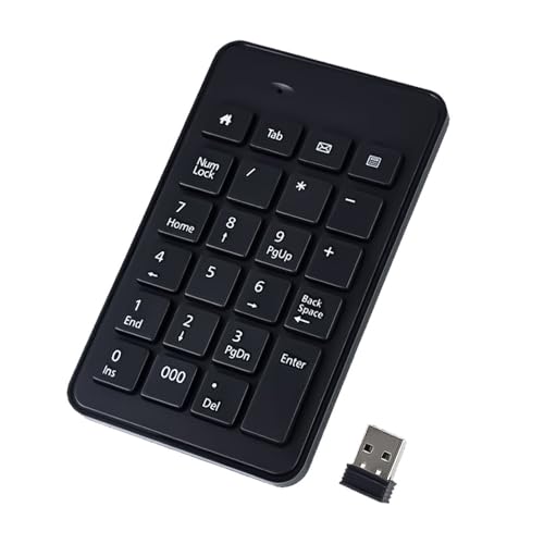 YFFSFDC USB-A テンキー2.4G テンキー ワイヤレス レシーバー付属 薄型 Tabキー付き 無線 ナンバーパッド 数字キーボード Windows/iOS/Android対応 ブラック（Bluetoothではありません） N2840