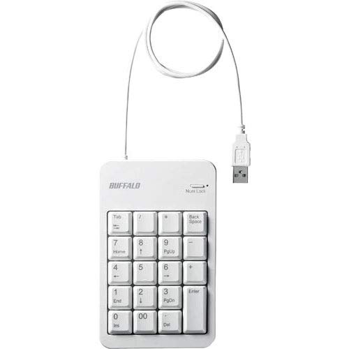 バッファロー 有線テンキーボード Tabキー付き ホワイト BSTK100WHZ