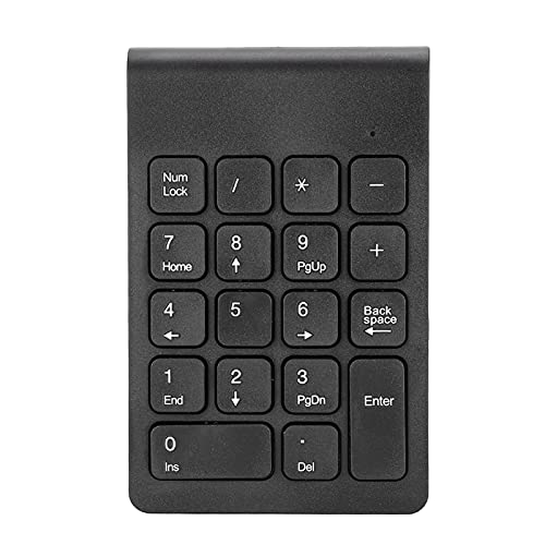 Jeankak ワイヤレステンキー、ミニキーボードワイヤレステンキー2.4G USBエルゴノミックPCコンピューター外部テンキーキーボード、ラップトップ用10キー金融キーパッド(ブラック)