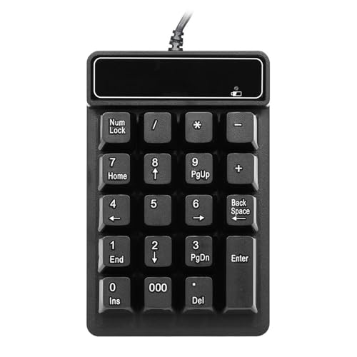 Omenluck USB有線テンキーパッドメカニカルフィールナンバーパッドキーボード19キーラップトップノートブックデスクトップPC用防水黒 ZXJP240907W100