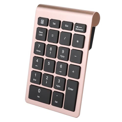 Shanrya ノートパソコン用テンキー、ノートパソコン用テンキーパッド USB ワイヤレス RF304 22 キーテンキーミニキーボード レシーバー付き (ローズゴールド) Shhk73dvy9sw-13