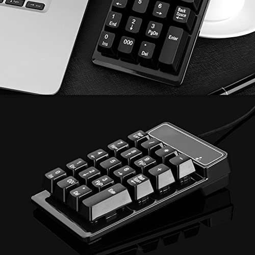テンキーボード 19キー 数字キーボード 有線 USBメカニカル式テンキー USBミニテンキー 19キーテンキーパッド キャップテンキー 1000万回高耐久 強力な「000」キー USB接続 フルサイズの19キーナンバーパッド 小型 持ち運び便利 コンパクト ブラック pc ノートパソコンデスクトップパソコン用