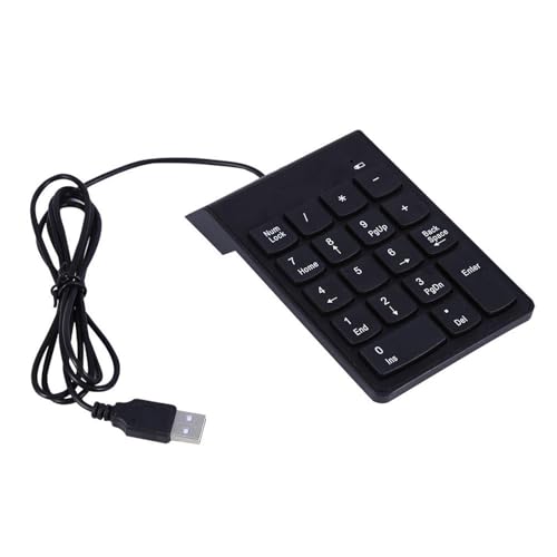 Omenluck USBテンキー ポータブル18キー有線数字パッド ノートパソコン デスクトップ PC コンピューター用 メタルボディブラックノートブック デジタルミニUSBキーパッド ZXJP240907W117