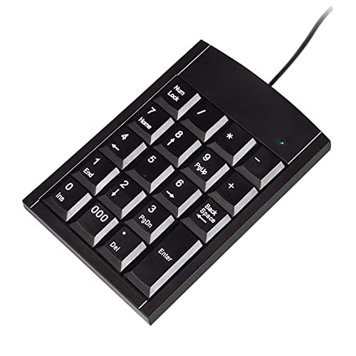 JSSEVN 19キー 電卓 有線テンキー 数字キーボード テンキーパッド USBポート付 小型 持ち運び便利 コンパクト 多機種対応 金融 USB キーボード 証券会計 銀行業務 リトラクタブルコード1.2m ブラック XCJP220305WG073-2