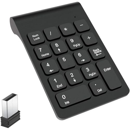 Omenluck テンキーボード ワイヤレス テンキーパッド 2 4GHz 超薄型 持ち運び便利 USBレシーバー付属 明快な表示があり コンパクトで オフィスに適し ZXJP240907W006