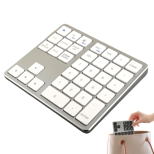 Gevrkjenp ワイヤレステンキー、小さい数字キーボード - 35 キー数字キーボード,個人用 PC に静かにハンドヘルドのコンパクトなキーパッドを使用して効率的なタイピングを実現 KIV618LP24N0AAKJLNJ0