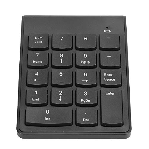 Shanrya テンキー、テンキーミニワイヤレスデジタルキーボードUSB 2.4GHz 18キー財務会計キーパッドテンキーラップトップ用PC/デスクトップ用 (黒) Shqowz2vrbeu-11
