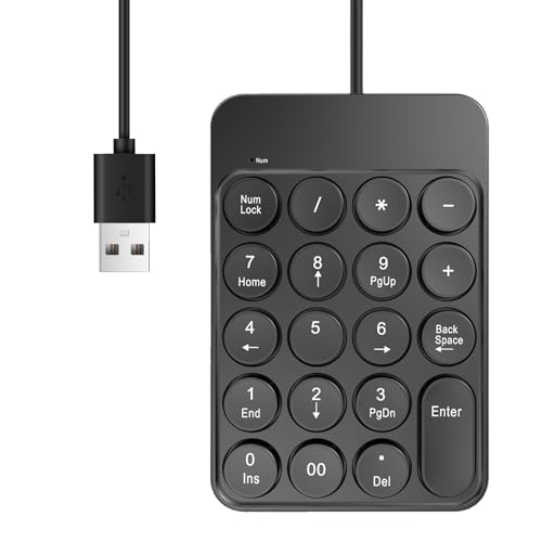 HEMLBOYW 19 キーテンキー人間工学に基づいた軽量小型デジタルキーボード USB テンキーパッドオフィスホーム PC ラップトップデスクトップ電卓用