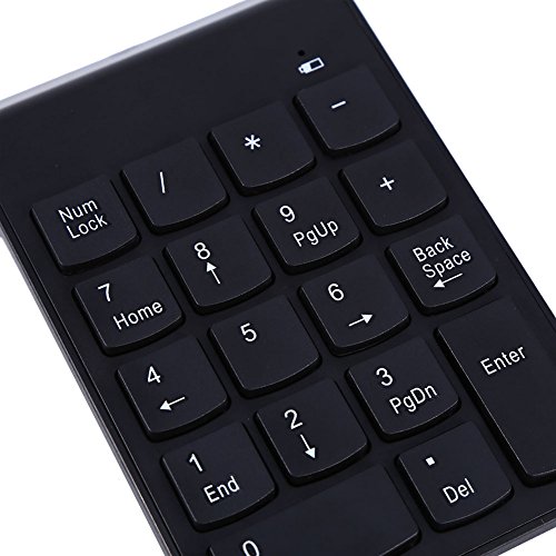 Asixxsix ナンバーパッドワイヤレス、18キー2.4GワイヤレステンキーUSB数値キーパッドポータブルワイヤレステンキーPC用ラップトップデスクトップ用ノートブック用