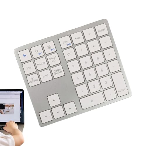 Kezvmhy ワイヤレステンキー - 小さい数字キーボード - 35 キーのコンピューター数字キーボード, 静かに効率的にタイピングするコンピュータの数字キーパッド、小型メカニカルキーパッドを使用します。 PN1U0NF6M5UETV4B
