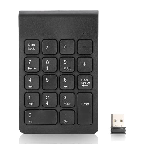 Wisoqu テンキー、2.4G USB人間工学に基づいた軽量ミニワイヤレスキーボード軽量人間工学に基づいたユニバーサルミニキーボード、コンピューターアクセサリ(黒) Wisoquiwrmxqn2ga7508-12