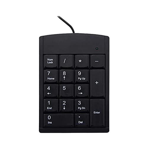 JSSEVN テンキーパッド 電卓 小型 有線usbテンキー 数字キーボード 17キー 静音 片手用 スリム 独立キー 多機種対応 オフィス 会計 銀行 金融 ブラック XCJP220305WG071-1