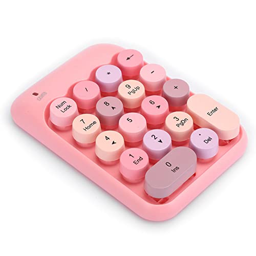 Yanmis テンキー、ミニ テンキーパッド ヴィンテージ カラフル ラウンド Num キーボード 防水 18 キー 学生、会計士、オフィスなど用 Yanmieczfdwrm24