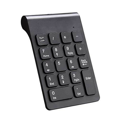 JSSEVN 数字キーボード 18キー ミニキーボード テンキー 2.4Gキーパッド 小型 ワイヤレス テンキーパッド 持ち運び便利 高耐久コンパクト 多機能対応 ブラック XCJP220305WG002-2