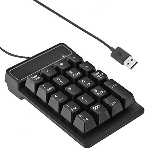 Vbestlife メカニカル テンキーパッド VBESTLIFE ポータブル テンキーパッド 1.5M / 5FT USB 有線 19キー スリム ミニ ナンバーパッド 500万回高耐久 防水 Speicial 000キーが追加され ラップトップデスクトップPC用 VBESTLIFEvhb5adsou1