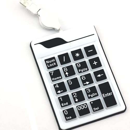 Omenluck 有線テンキー 数字キーボード 19キー 電卓 テンキーパッド 小型 コンパクトPC ノートブック用 多機種対応 USBポート付 リトラクタブルコード 財務 証券 会計 銀行業務 ZXJP240907W184