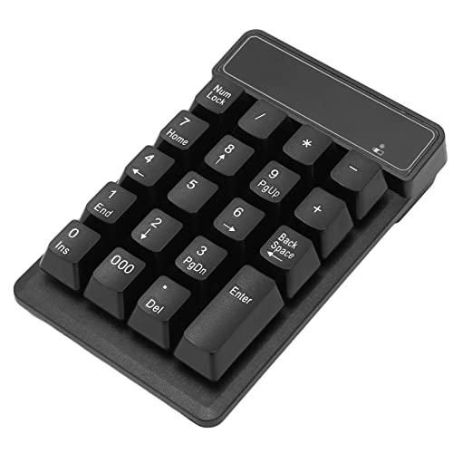 Vbestlife ワイヤレステンキー、19キーUタイプポータブルミニ低ノイズ数字キーボード、快適な片手テンキーパッド会計財務銀行用、ブラック Vbestlifenabouyx7et