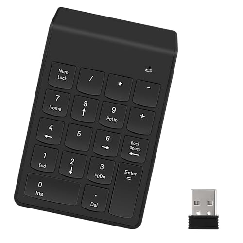 Omenluck テンキー2 4G 18キー ワイヤレステンキー 非連動テンキー 数字キーボード 薄型 持ち運び便利 5000万回高耐久デスクトップPCノートブック用 ZXJP240907W289