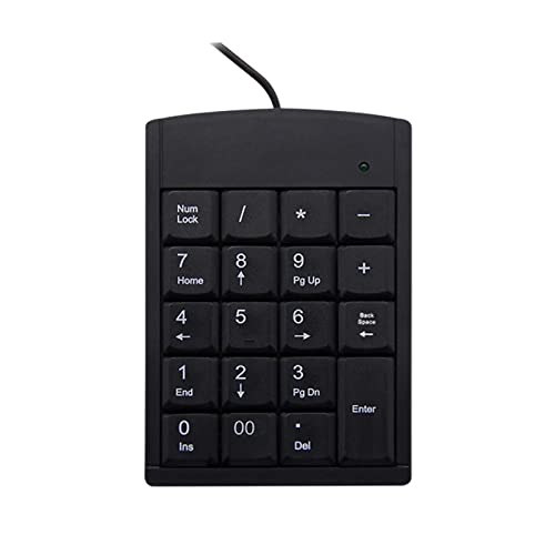 JSSEVN テンキーパッド 電卓 小型 有線usbテンキー 数字キーボード 19キー 静音 片手用 スリム 独立キー 多機種対応 オフィス 会計 銀行 金融 ブラック XCJP220305WG071-2