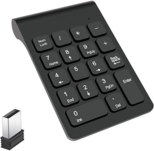 TEMKIN テンキーボード ワイヤレス テンキーパッド 2.4GHz 超薄型 持ち運び便利 USBレシーバー付属 ブラック JP337240507