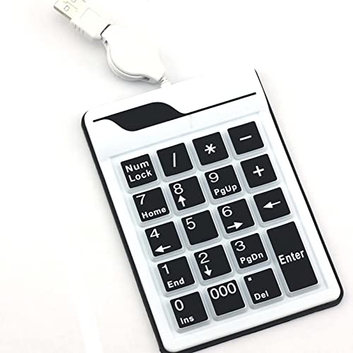 JSSEVN 有線テンキー 数字キーボード 19キー 電卓 テンキーパッド 小型 コンパクト 多機種対応 PC ノートブック用 USBポート付 リトラクタブルコード 財務 証券 会計 銀行業務 ブラック XCJP220305WG074-1