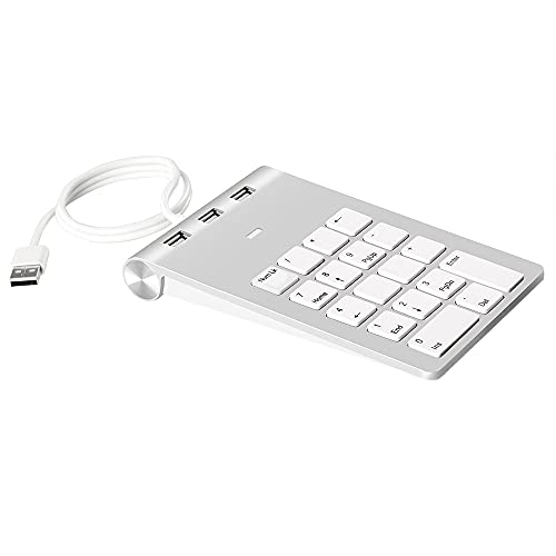 BINGF ミニテンキーキーボード、18キーテンキー、3ポート付き、テンキーナンバーパッド、Usbハブ、ラップトップ、デスクトップ、PC用 CJP08240703