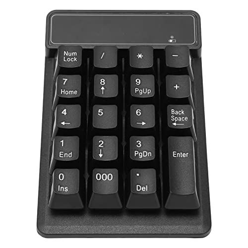 Shanrya 2.4G USB テンキーパッド ワイヤレス テンキーパッド 19キー 拡張キーボード U型 ポータブル ミニ 低騒音 数字キーボード 会計 金融 銀行業務用 ブラック Shanryantwmeu4axr