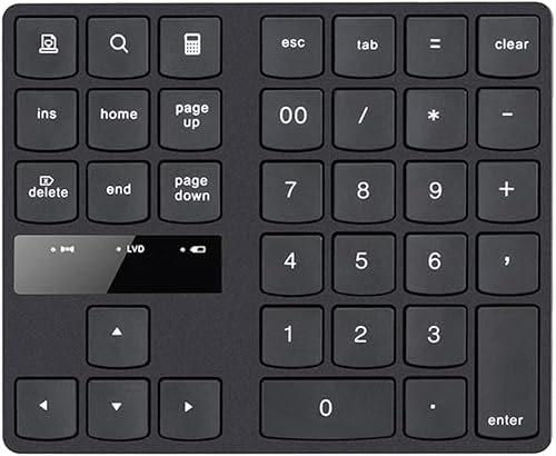 PLBSE ワイヤレステンキー充電式キーパッド35-キーアルミニウムテンキーデュアルシステム充電式超サイレント外部テンキーラップトップデスクトップ、PC、Surface Pro、ノートブック用 JP369-231120