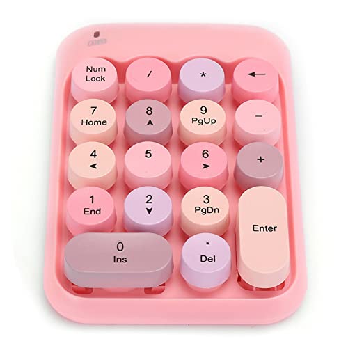 Tbest キーボード、マウス、d ペン、2.4 グラムワイヤレステンキーパッドヴィンテージカラフルなラウンド Num キーボード防水 18 キーまたは金融おばさん Tbestexc51btszo
