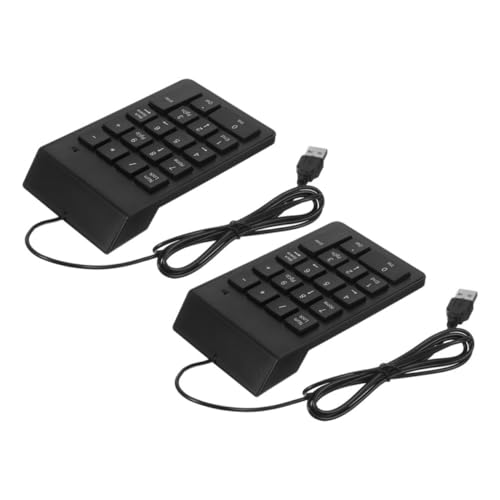 LABRIMP 2個 銀行財務キーボード ポータブル数値キーパッド 有線数字キーパッド ミニNumpad キーパッドUSB数値 キーボードのテンキー プラスチック Black Z650P4N511F46IIE