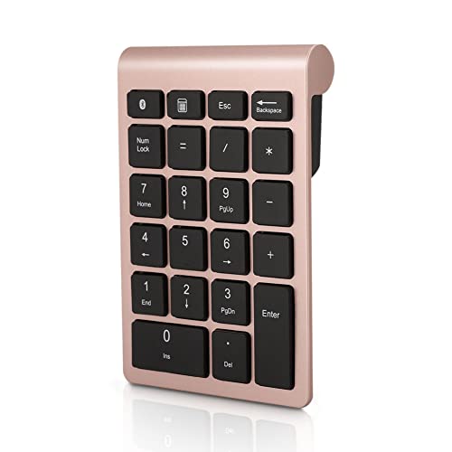 Gugxiom テンキーボード テンキーbluetooth ワイヤレス ショートカットキー、bluetooth5.0 プログラマブルキーボ ワイヤレスキーボード ショートカットキーボード (ローズゴールド)