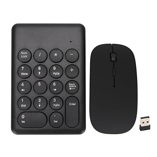 Vbestlife ワイヤレステンキー 18キーポータブルスリム2.4G USBミニブラック財務会計ナンバーパッドキーボードマウスコンボセット ラップトップデスクトップPC用 Vbestlifegv8tcoy2x47113