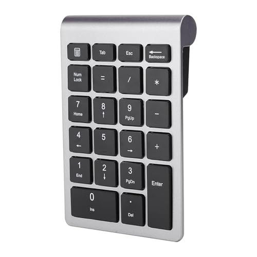 Omenluck ワイヤレステンキー 22キーミニテンキー 財務会計テンキー Android Windows Mac OSラップトップ テンキー デスクトップ用 アイアングレイ ZXJP240907W013