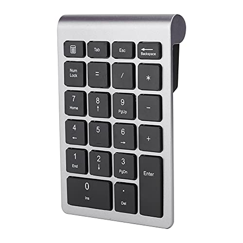 Acogedor ワイヤレステンキー、22キーミニテンキー、財務会計テンキー、Android、Windows、Mac OSラップトップ、デスクトップ用(アイアングレイ)