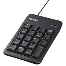 バッファロー BUFFALO 有線テンキーボード TabキーUSBハブ付き ブラック BSTKH100BKZ